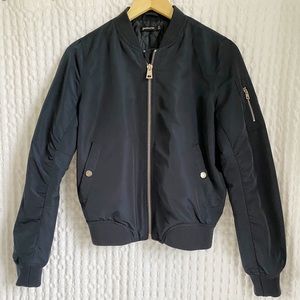 Stradivarius Navy Blue Bomber Jacket - Size Small